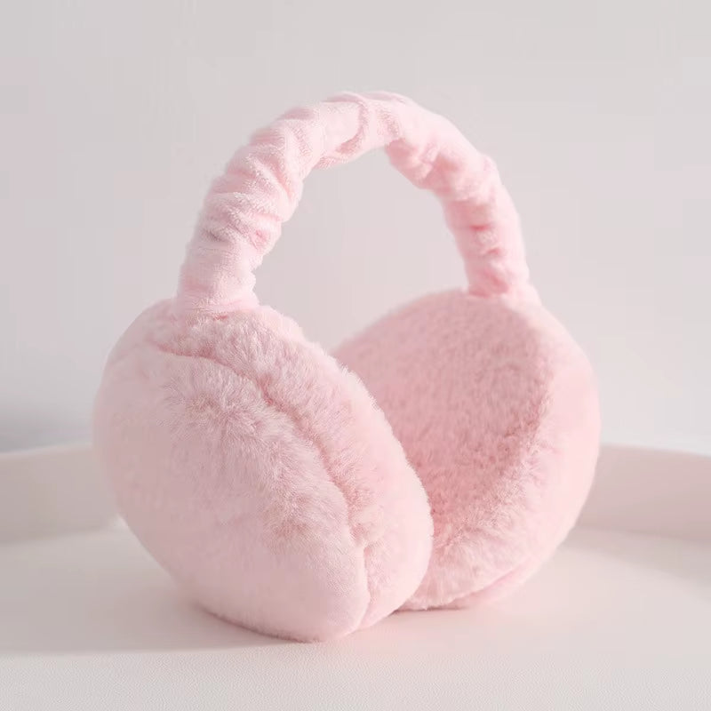 Soft Women Winter Foldable Faux Fur Thick-Padded Ear Warmer with Extra Warmth for Outdoor Use