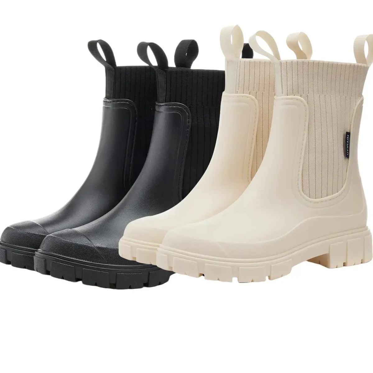 Women'S Solid Color Waterproof Rain Boots, Women Shoes, 2024 New Style Fashionable round Toe Boots for Outdoor Wear, Non-Slip Rain Boots for Women & Girls
