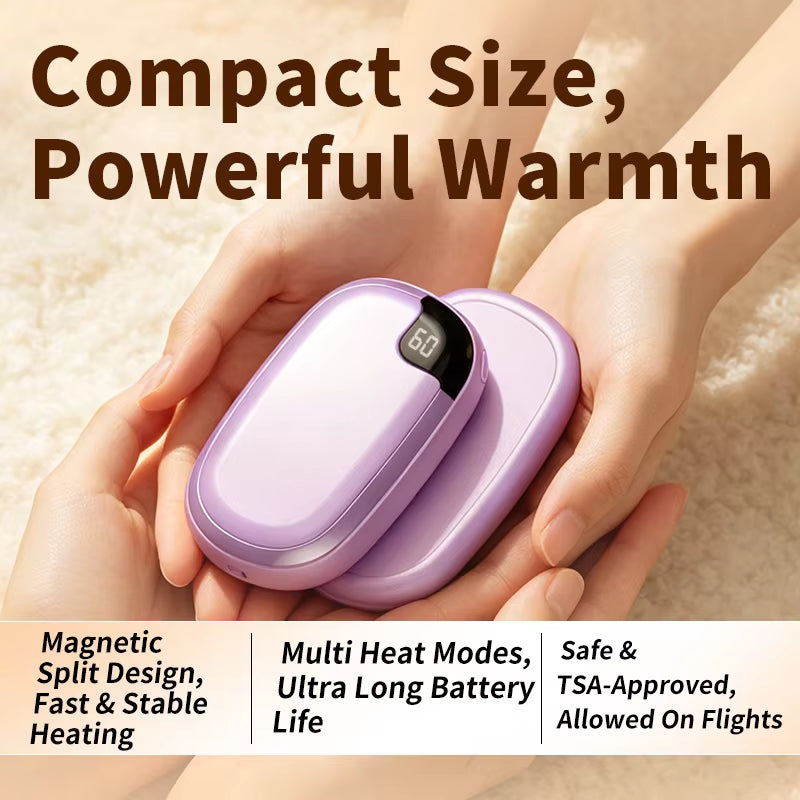 LOGO Customizable 2-Pack Electric Magnetic 4000Mah USB Rechargeable Portable Hand Warmer Bank Adjustable Thermostat Outdoor