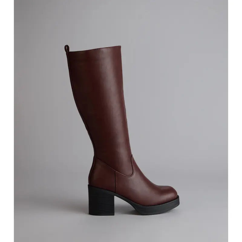 Steppin up Block Heel Knee High Boots