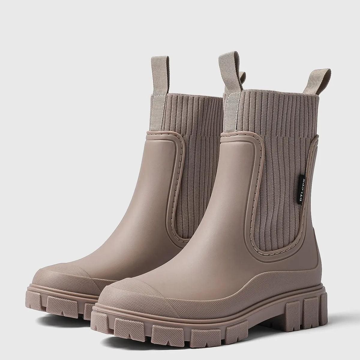 Women'S Solid Color Waterproof Rain Boots, Women Shoes, 2024 New Style Fashionable round Toe Boots for Outdoor Wear, Non-Slip Rain Boots for Women & Girls