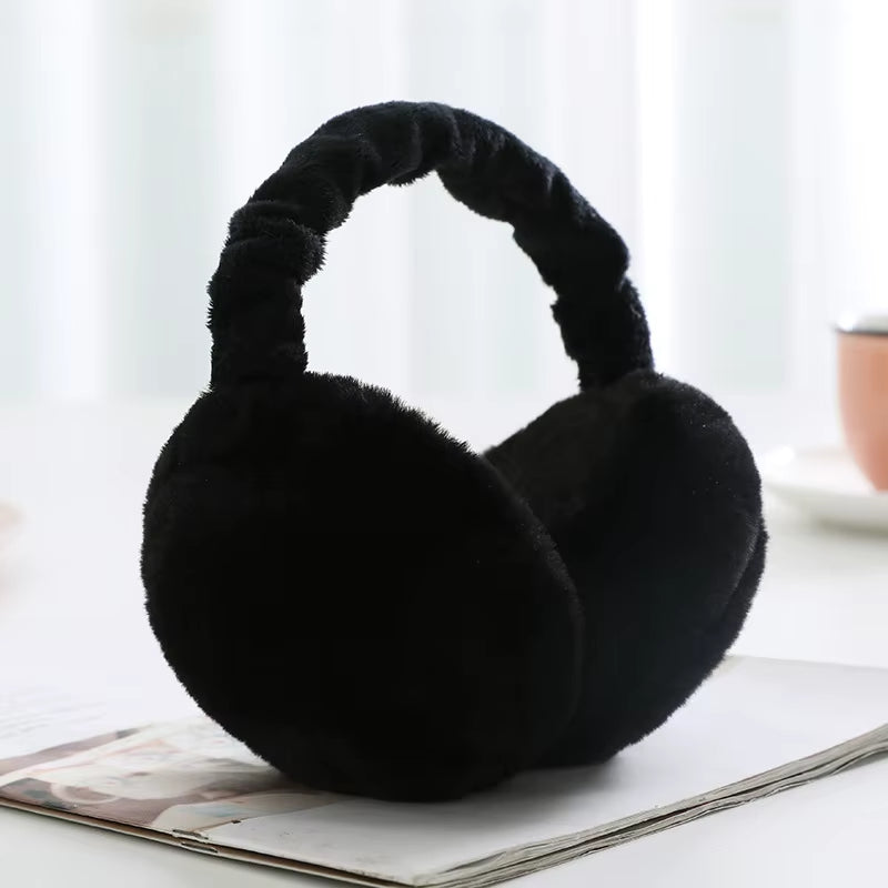 Soft Women Winter Foldable Faux Fur Thick-Padded Ear Warmer with Extra Warmth for Outdoor Use