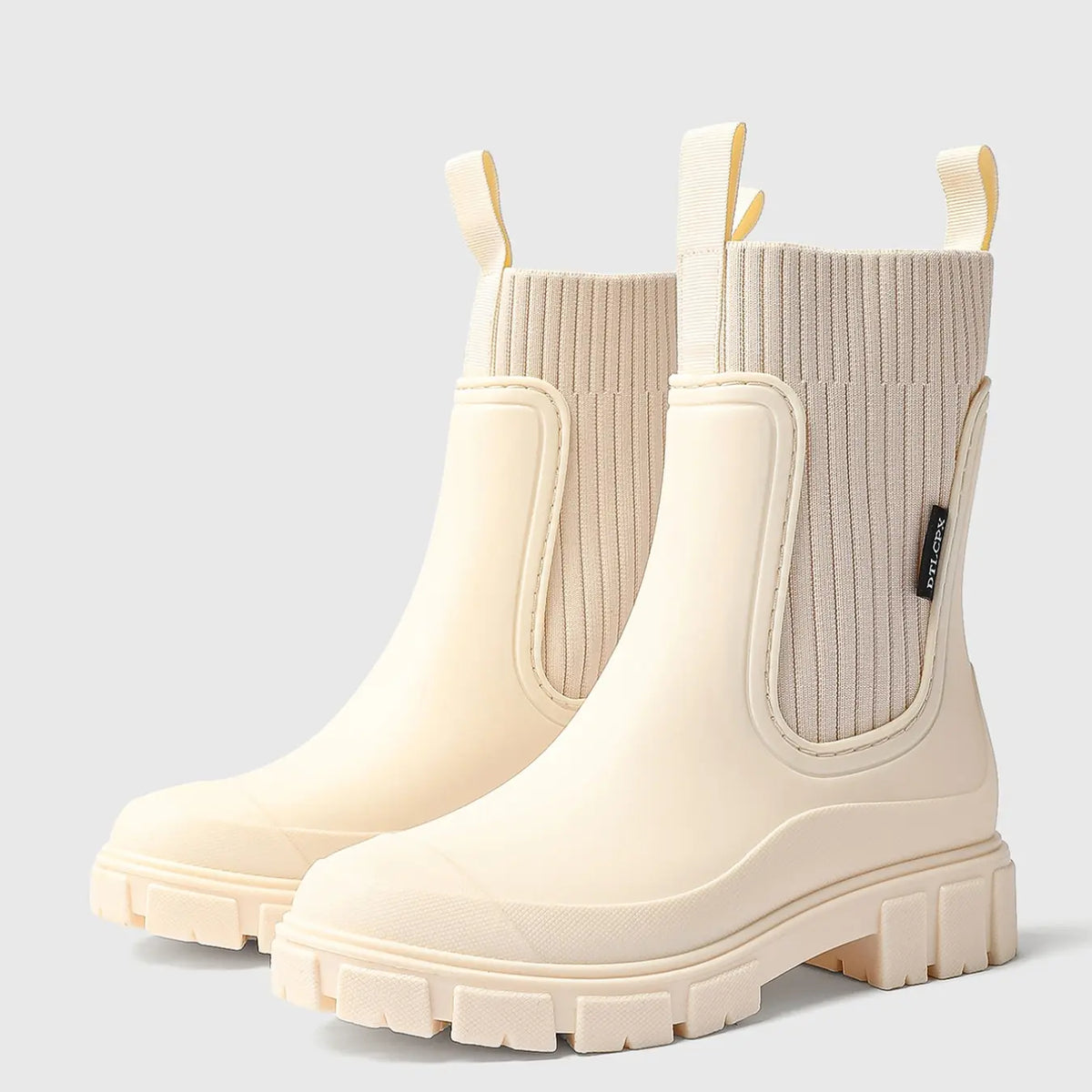 Women'S Solid Color Waterproof Rain Boots, Women Shoes, 2024 New Style Fashionable round Toe Boots for Outdoor Wear, Non-Slip Rain Boots for Women & Girls