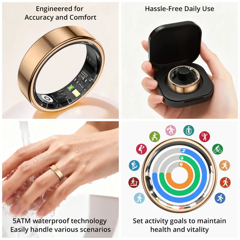 COLMI Ring 2 Classic Smart Ring Health Tracker, IP68 Waterproof Wearable Sport Device, Cool Gadgets for Couples, Gifts for Boyfriend, Boyfriend Birthday Gift, Health Tracker Ring, Mens Gifts,Back to School,Back to School Haul
