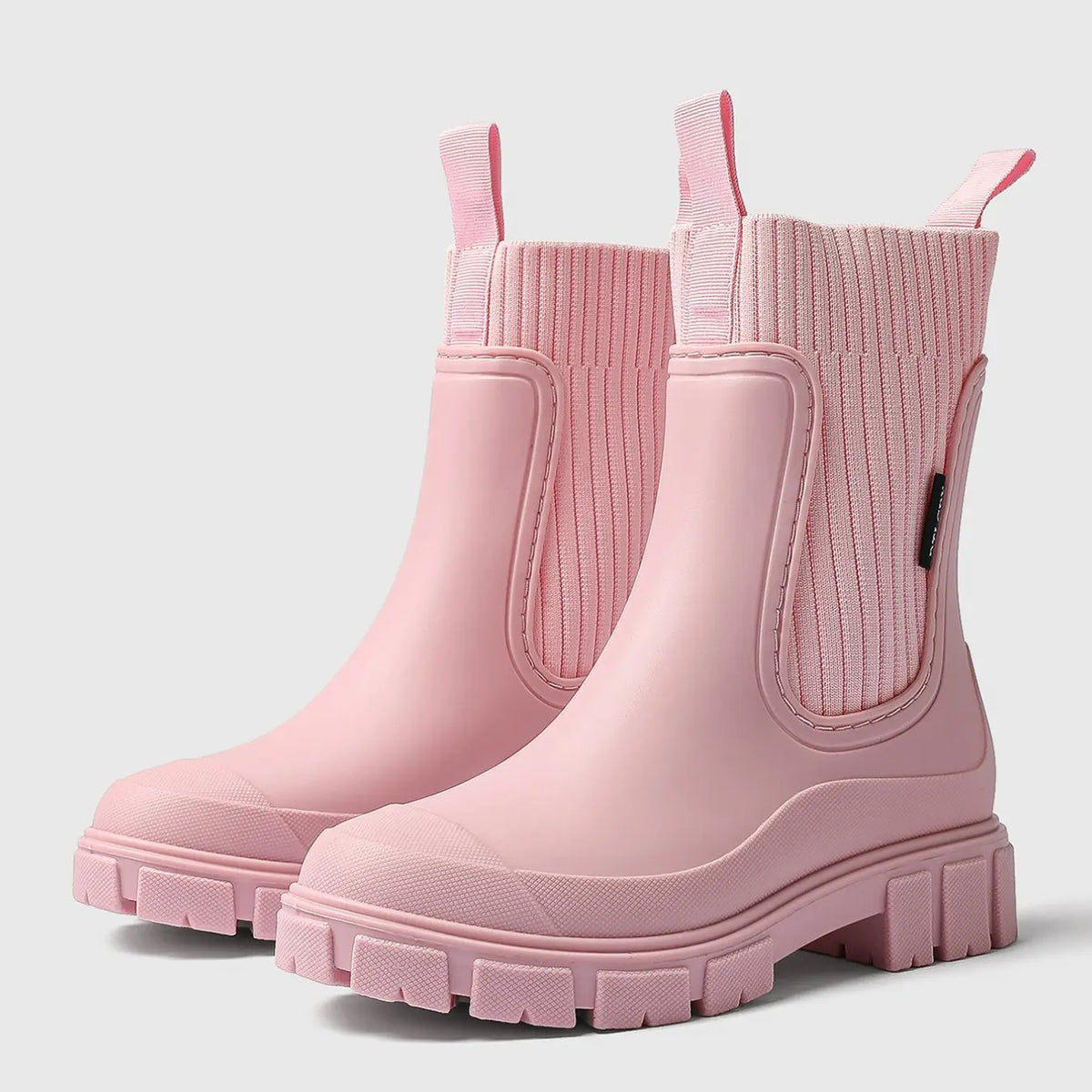 Women'S Solid Color Waterproof Rain Boots, Women Shoes, 2024 New Style Fashionable round Toe Boots for Outdoor Wear, Non-Slip Rain Boots for Women & Girls