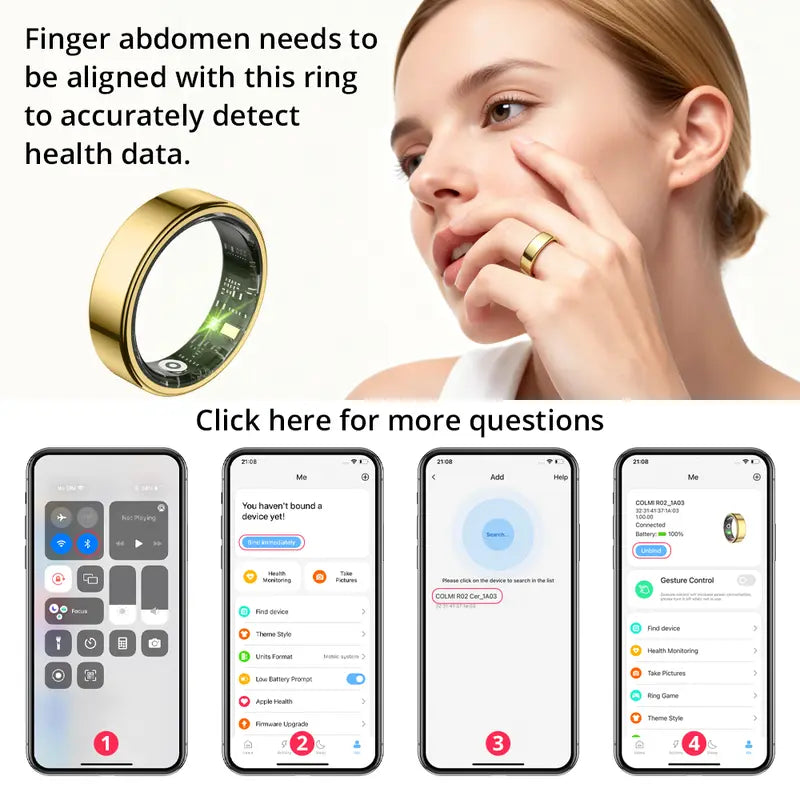COLMI Ring 2 Classic Smart Ring Health Tracker, IP68 Waterproof Wearable Sport Device, Cool Gadgets for Couples, Gifts for Boyfriend, Boyfriend Birthday Gift, Health Tracker Ring, Mens Gifts,Back to School,Back to School Haul